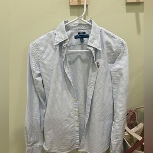 Ralph Lauren - slim fit pinstripe collared shirt men’s